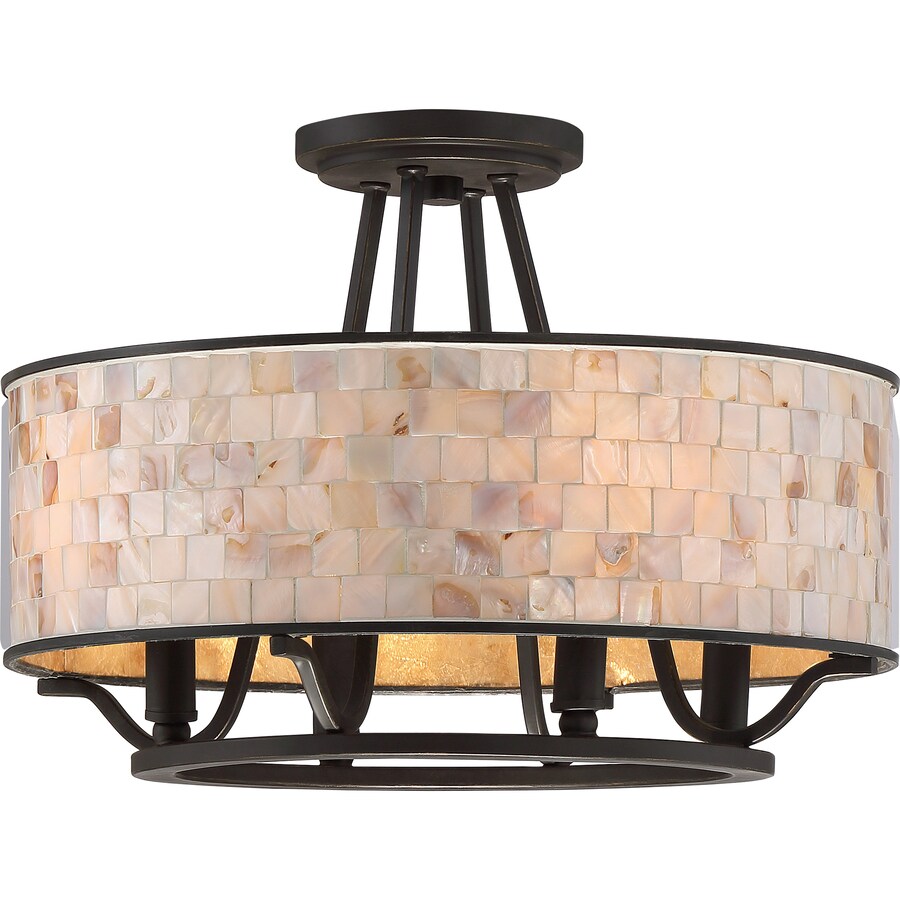 Quoizel Aristocrat 15.75-in Palladian Bronze Transitional Semi-Flush Mount Light