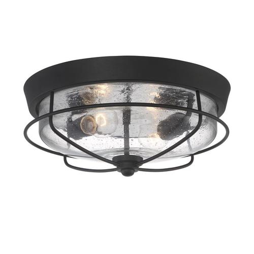 Portfolio Valdara 14 88 In Matte Black Industrial Flush Mount Light At Lowes Com