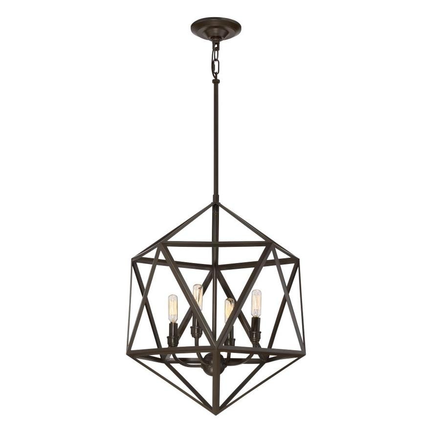 Quoizel Liberty Park 18-in Bronze Industrial Hardwired Multi-Light Geometric Pendant