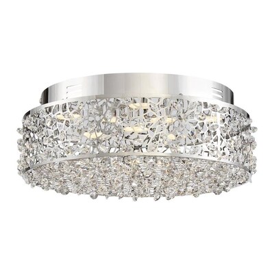Quoizel Platinum Starlet 13-in Polished Chrome Glam Integrated LED Flush Mount Light Quoizel Platinum Starlet 13-in Polished Chrome Glam Integrated LED Flush Mount Light