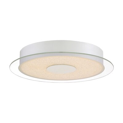 Quoizel Moonlit 13-in White Lustre Modern/Contemporary Integrated LED Flush Mount Light Quoizel Moonlit 13-in White Lustre Modern/Contemporary Integrated LED Flush Mount Light