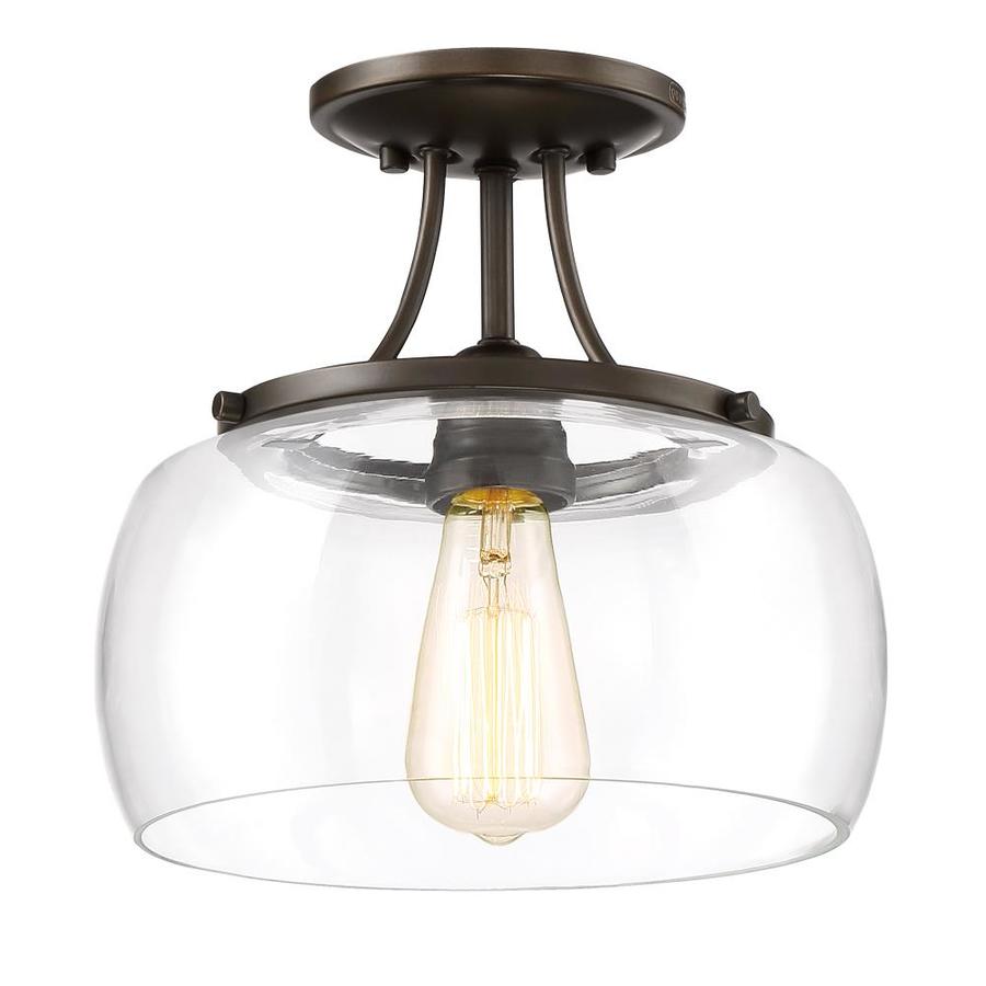 Quoizel Soho 10.62-in W Bronze Clear Glass Semi-Flush Mount Light at ...