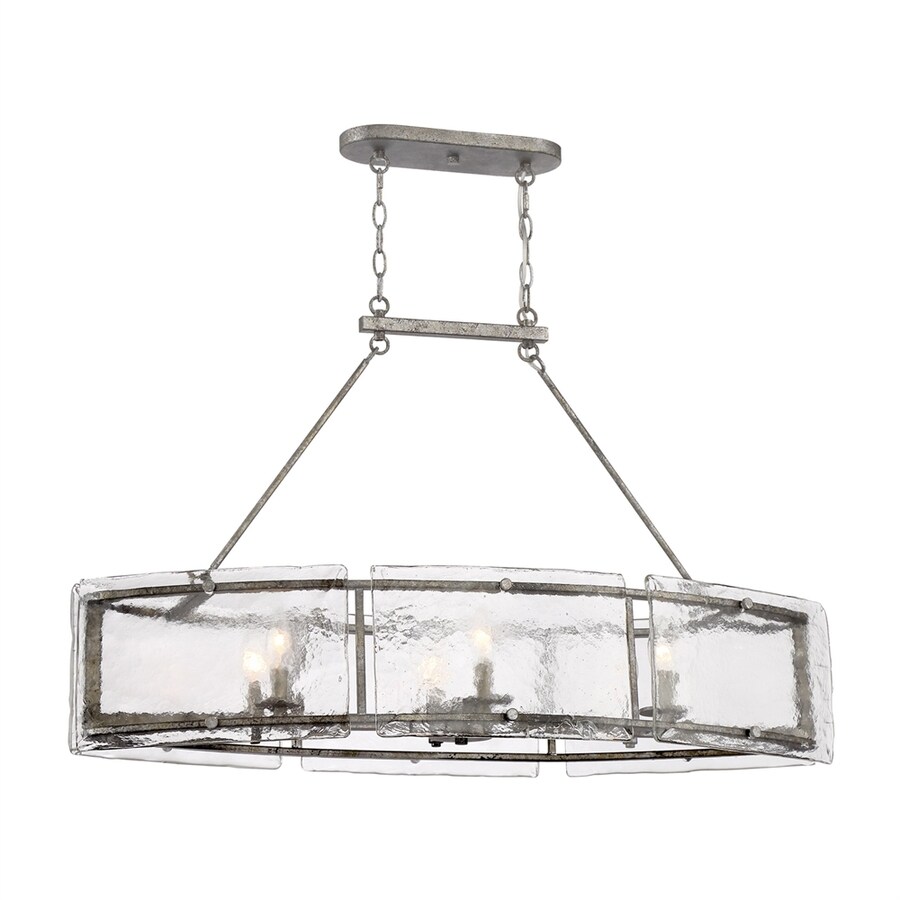 Quoizel Fortress Mottled Silver Kitchen Island Light Transitional