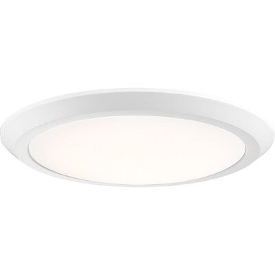 Quoizel Verge 16-in White Lustre Transitional Integrated LED Flush Mount Light Quoizel Verge 16-in White Lustre Transitional Integrated LED Flush Mount Light
