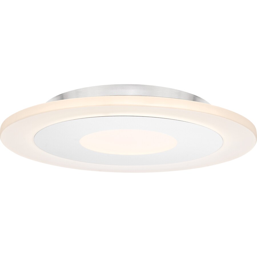 Quoizel Aglow 15-in White Lustre Modern/Contemporary Integrated LED Flush Mount Light