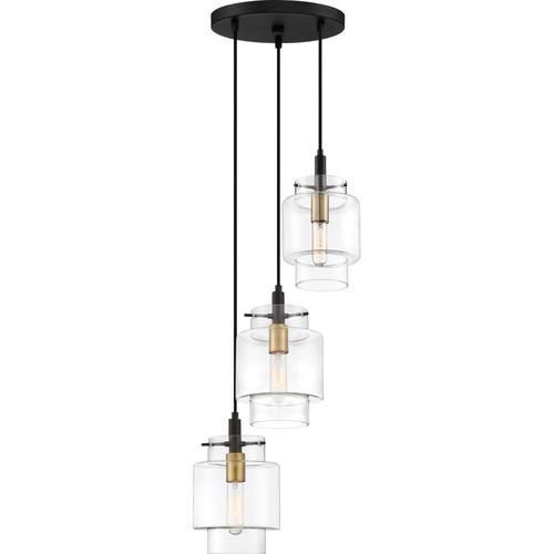 Quoizel Naomi Earth Black Transitional Clear Glass Cylinder Pendant ...