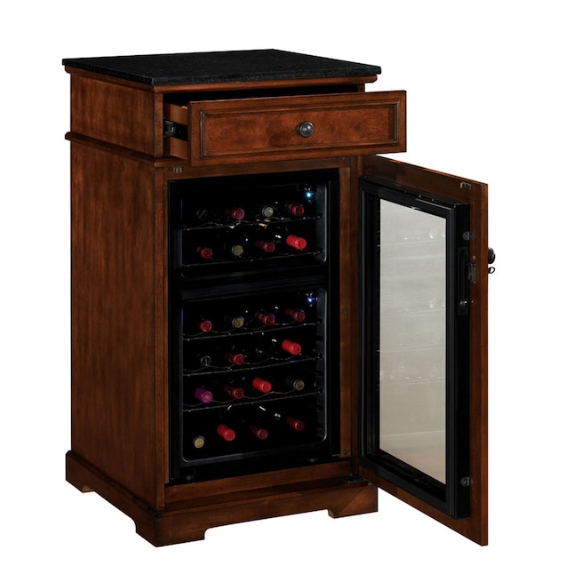 Dual Zone Cooling Wine Cooler, Wine Cooler Cabinet With Granite Top