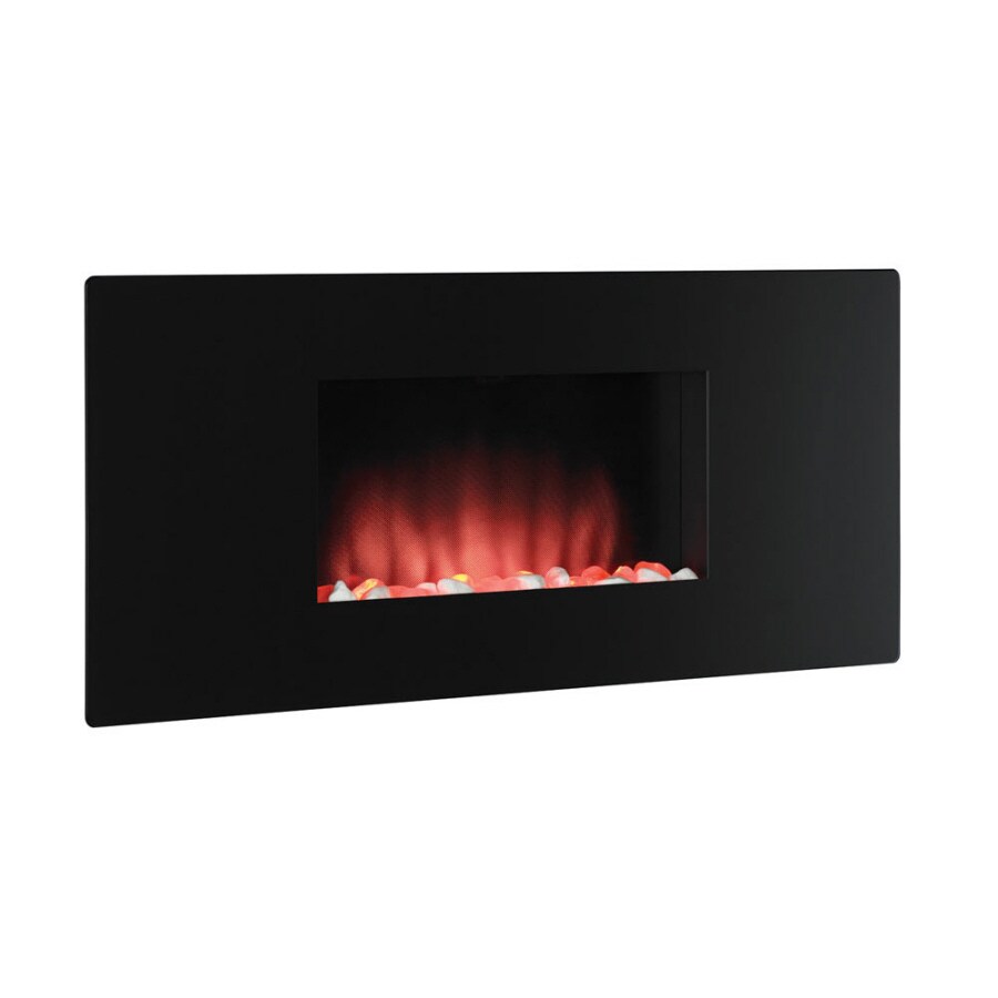 Style Selections 35 4 In W 4 600 Btu Black Glass Metal Wall Mount