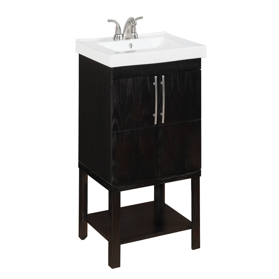 Style Selections Foley Espresso Integral Single Sink Oak Bathroom Vanity With Vitreous China Top Common 24 In X 19 In Actual 24 In X 1925 In In The Bathroom Vanities With Tops Department At Lowescom