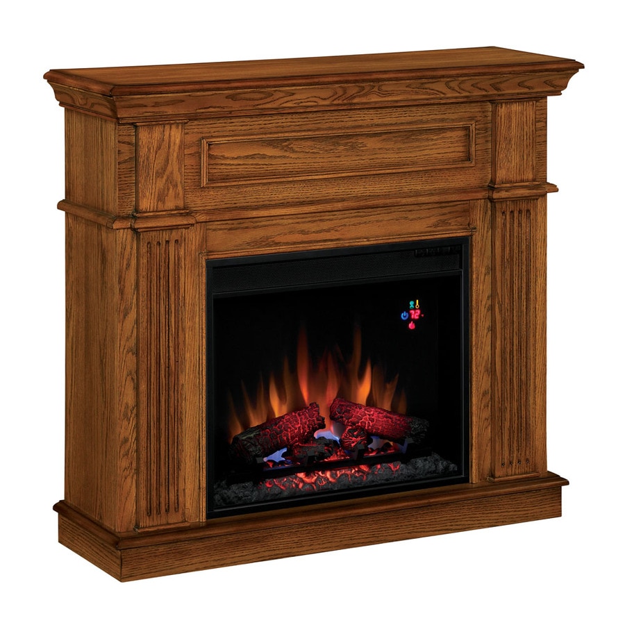 Style Selections 41 In W 4 600 Btu Premium Oak Wood And Metal Wall