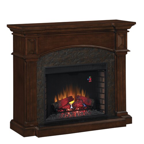 Chimney Free 50in W 4,600BTU Premium Cocoa Cherry Wood and Metal Wall