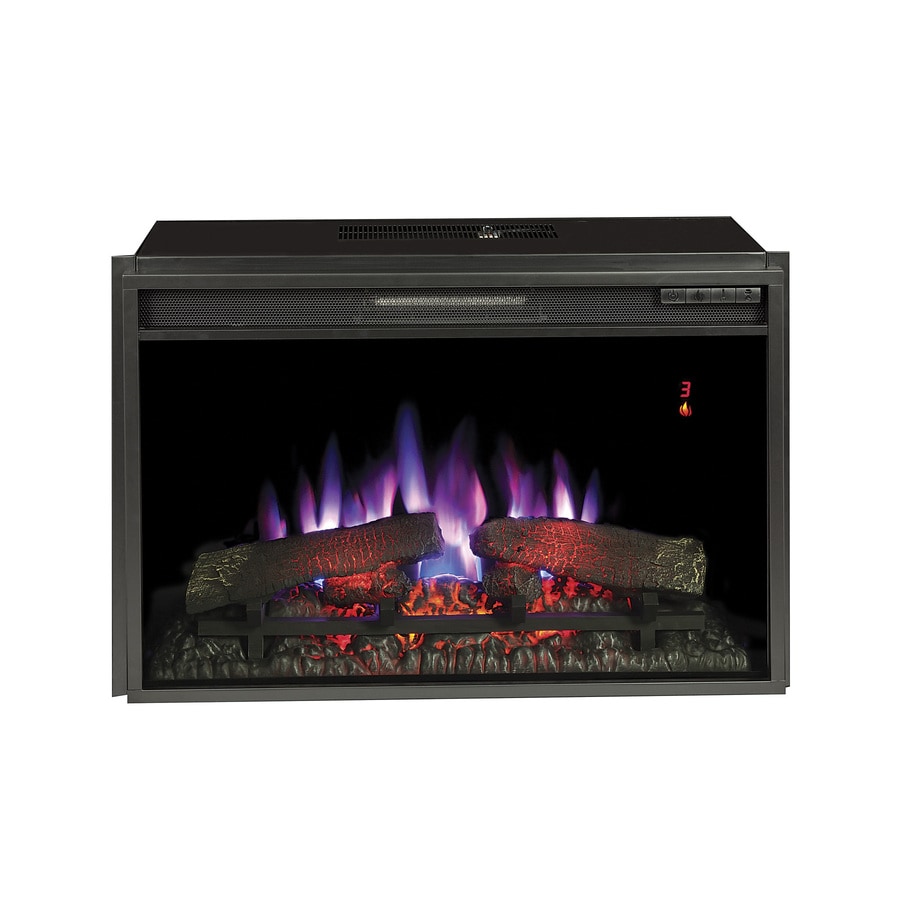 Shop 28.3125in Black Electric Fireplace Insert at