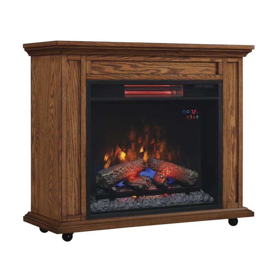 33 In W Premium Oak Infrared Quartz Electric Fireplace At Lowes Com