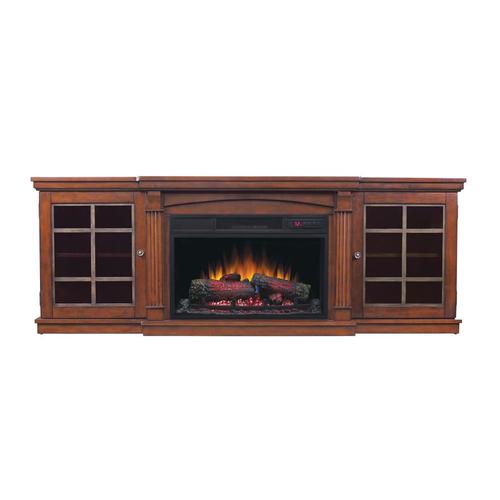 Style Selections 72 In W Cherry Infrared Quartz Electric Fireplace