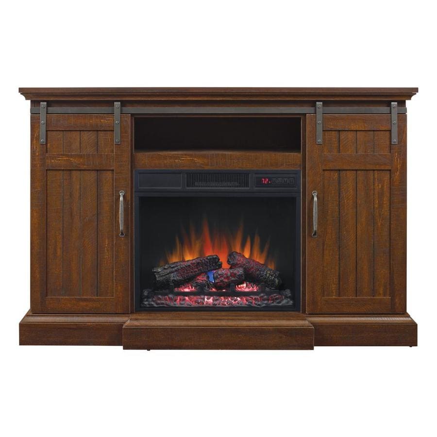 Duraflame 54 In W Saw Cut Espresso Fan Forced Electric Fireplace