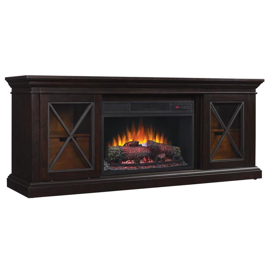 Chimney Free 64 25 In W Black Infrared Quartz Electric Fireplace