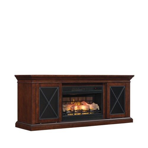 Chimney Free 64 25 In W Cherry Infrared Quartz Electric Fireplace