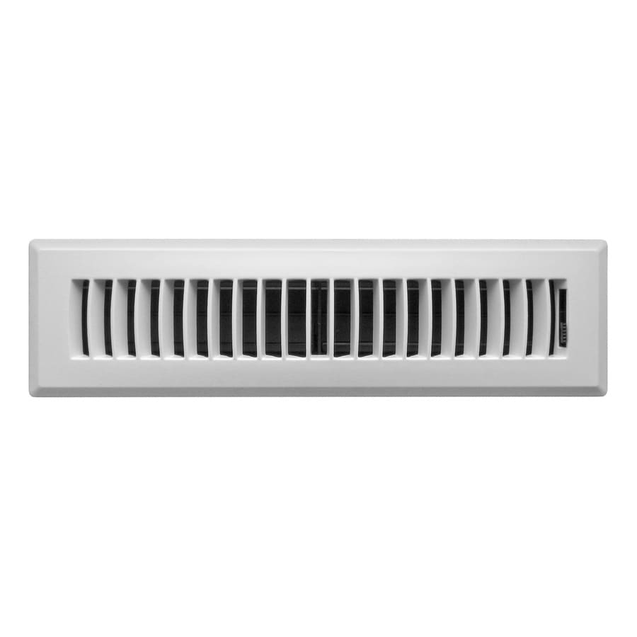 Accord Ventilation Louvered White Floor Register (Duct Opening: 12-in x 2-in; Outside: 13.46-in x 3.66-in)