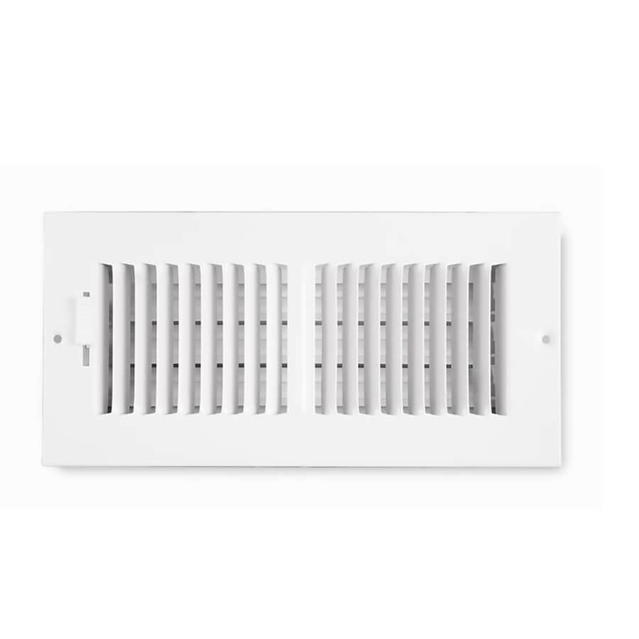 White Steel Sidewall Ceiling Register Duct Opening 10 In X 4 In Outside 11 84 In X 5 82 In