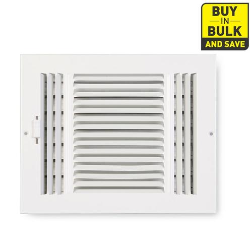 White Steel Sidewall Ceiling Register Duct Opening 10 In X 6 In Outside 11 73 In X 7 71 In