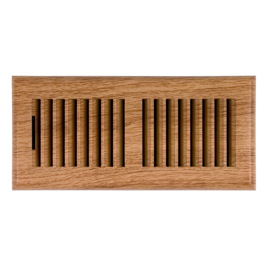 Allen + roth Louvered Faux Oak ABS Resin Floor Register (Duct Opening 4in x 14in; Outside 5.