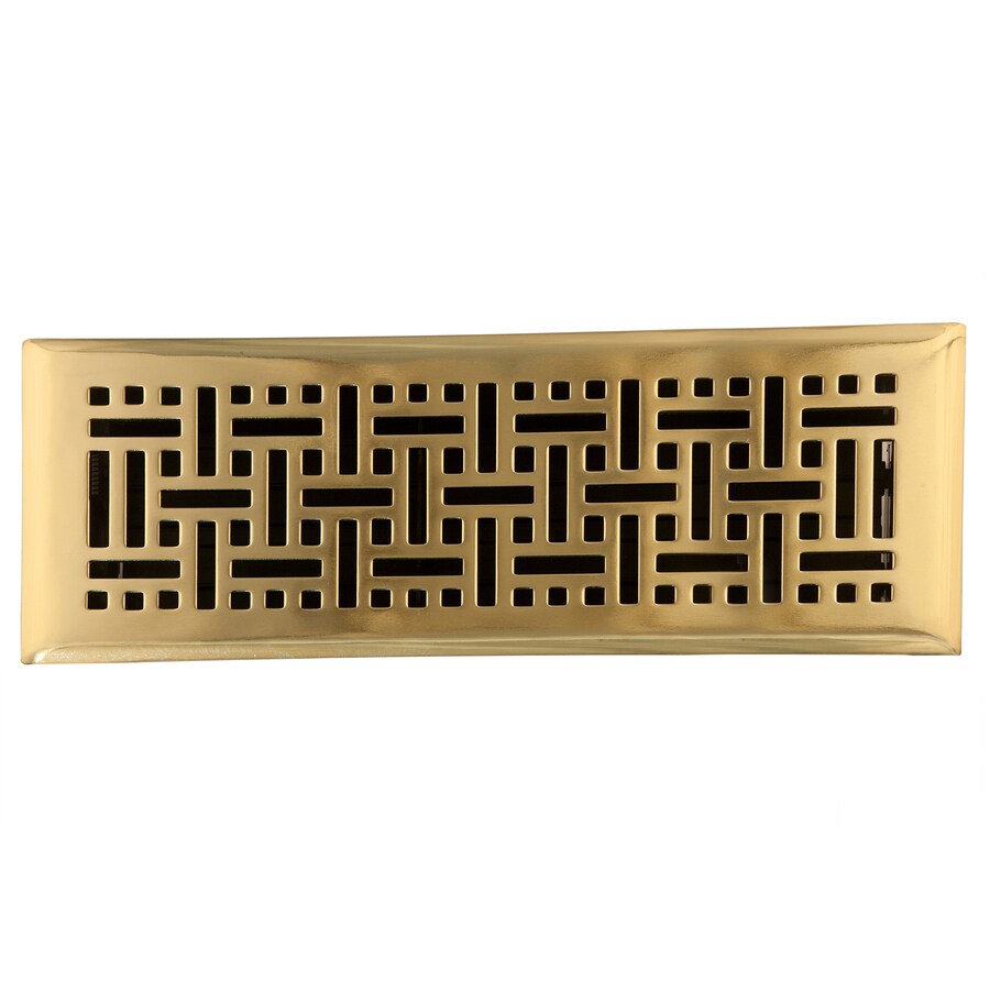 Accord Wicker Polished Brass Floor Register Duct Opening 2 In X