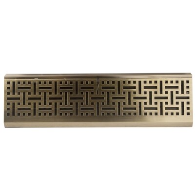 Accord AMBBABB15 Baseboard Register with Wicker Design Antique Brass 15-Inch