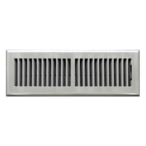 Accord Select Louvered Satin Nickel Floor Register (Duct Opening: 4-in ...