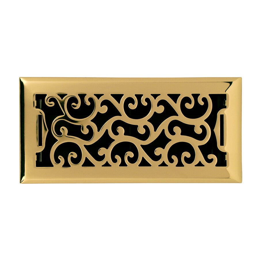 Accord Charleston Polished Br Steel Floor Register Duct Accord Charleston Polished Br Steel Floor Register Duct Opening 4 In X 12
