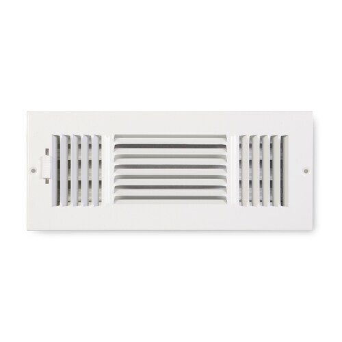 White Steel Sidewall Ceiling Register Duct Opening 12 In X 4 In Outside 13 75 In X 5 75 In