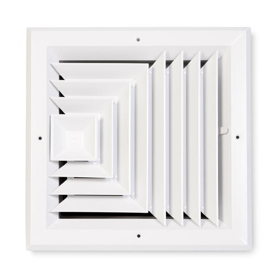 White Aluminum Ceiling Diffuser Rough Opening 14 In X 14 In Actual 17 In X 17 In