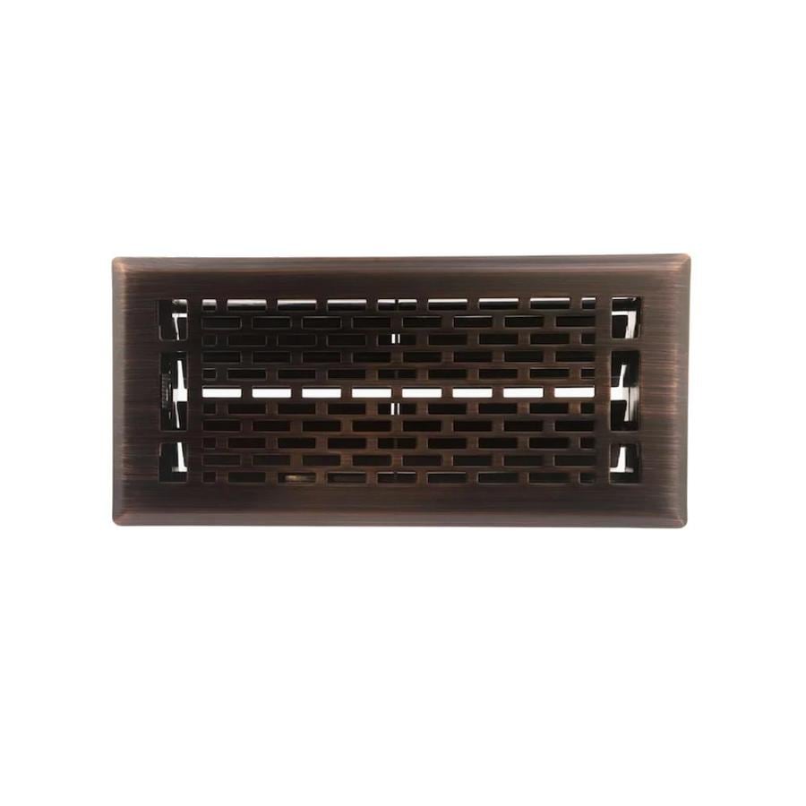 4 x 10 in Floor Register Oil Rubbed Bronze Vent Damper Box Louvered HVAC Grate