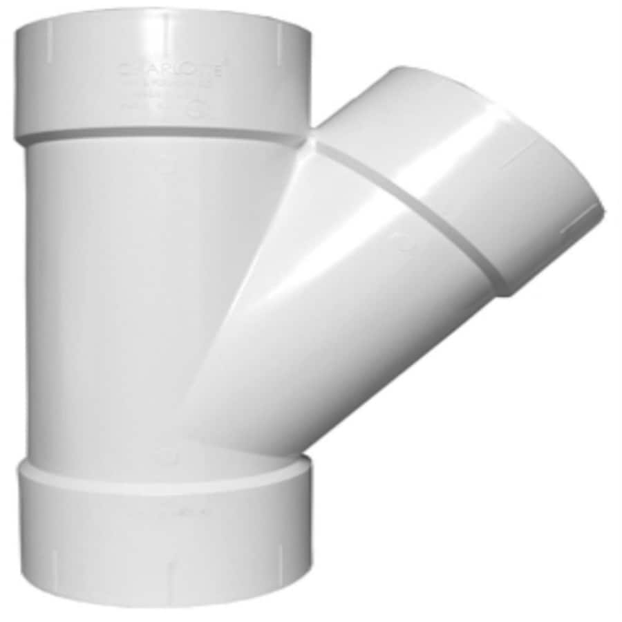 Charlotte Pipe 4-in x 4-in dia PVC Schedule 40 Hub Wye Fitting at Lowes.com