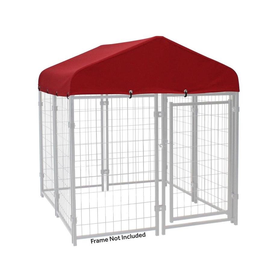 Lucky Dog Lucky Dog Canopy 8482 4 Ft X 4 Ft Kennel Cover With Sunbrella 174 Fabric Firehouse Red In The Pet Kennel Crate Accessories Department At Lowes Com