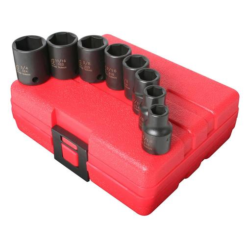 Sunex Tools 8-Piece Standard (SAE) 3/8-in Drive Set 6-Point Impact ...