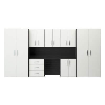 Flow Wall 8pc Cabinet Deluxe Workstation 144 In W X 72 In H White