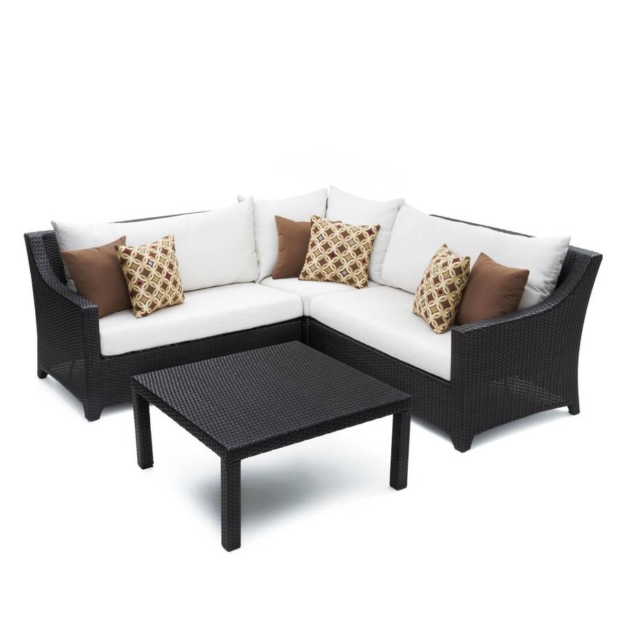 RST Brands Deco 4Piece Wicker Frame Patio Conversation Set with