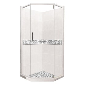 Corner Shower Kits At Lowes American Bath Factory Laguna Light With Accent Fibergl And Plastic Wall Stone Composite Floor Neo
