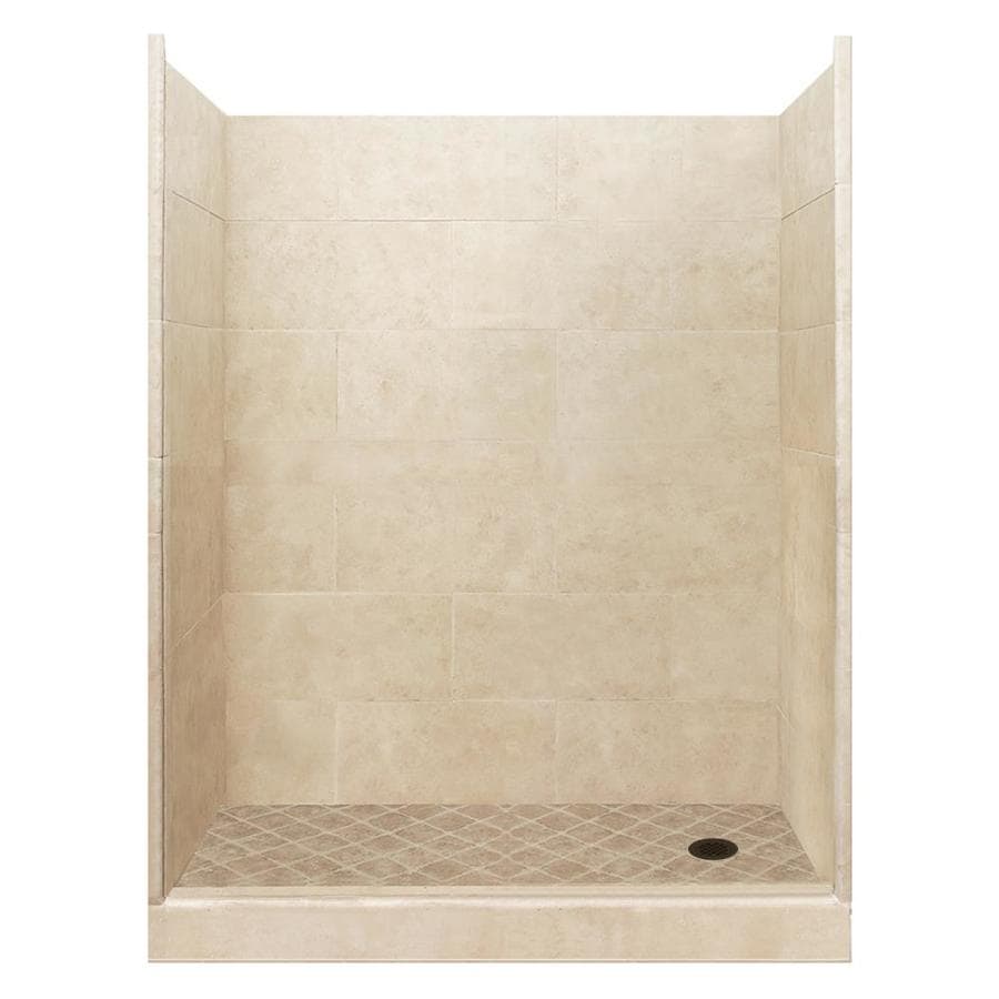 American Bath Factory Sonoma Medium Solid Surface Wall Stone American Bath Factory Sonoma Medium Solid Surface Wall Stone Composite Floor 10 Piece Alcove Shower