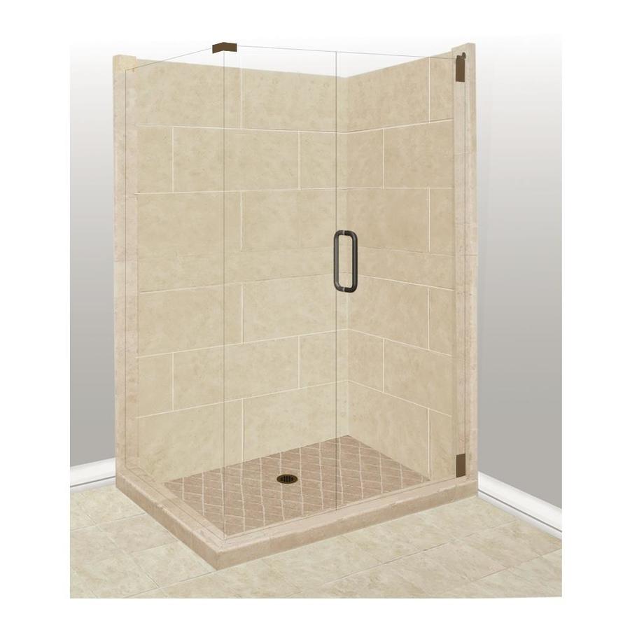 American Bath Factory Sonoma Sistine Stone Wall Composite American Bath Factory Sonoma Sistine Stone Wall Composite Floor Rectangle 10 Piece Corner Shower
