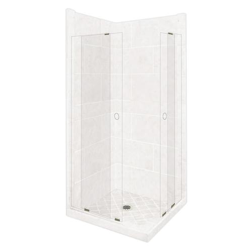 American Bath Factory Monterey Natural Buff 80in x 42in x 42in 31Piece Square Corner Shower