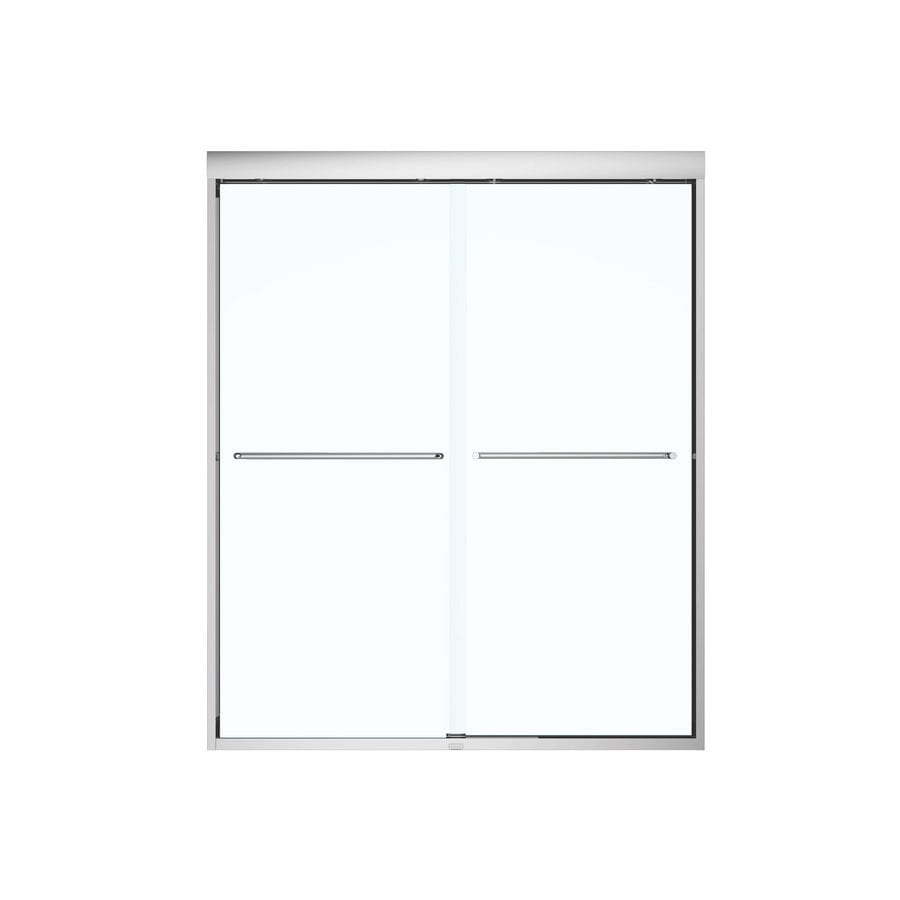 MAAX 71-in H x 55-in to 59-in W Semi-Frameless Bypass/Sliding Chrome Shower Door