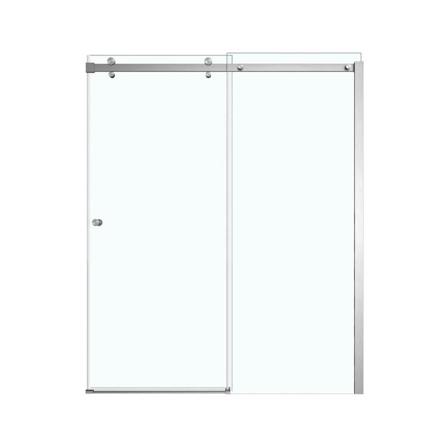 Luminescence 56 5 In To 59 In W Frameless Bypass Sliding Brushed Nickel Shower Door