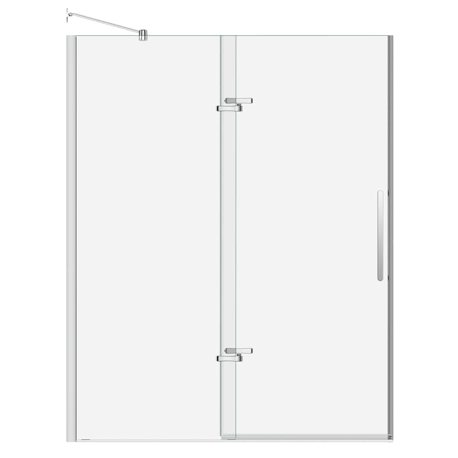 Bliss 56 In To 59 In W Frameless Pivot Polished Chrome Shower Door