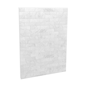 MAAX Utile Marble Carrara Shower Wall Surround Back Wall Panel (Common: 60-in x 3-in; Actual: 80 ...