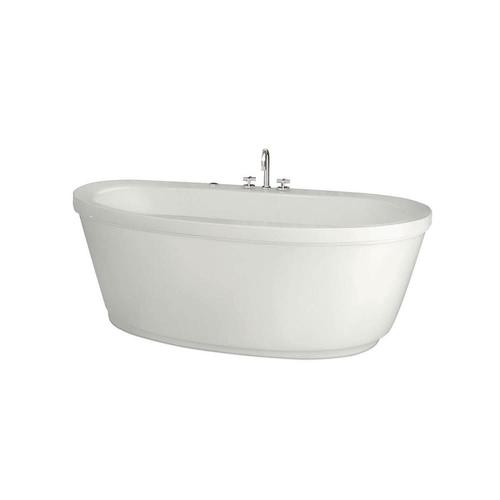 MAAX Jazz 66in White Acrylic Oval Center Drain Freestanding Bathtub in