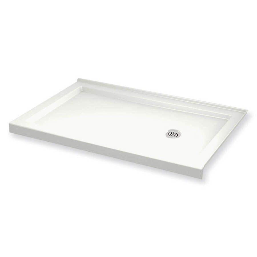MAAX B3Round White Acrylic Shower Base 31.88in W x 59.88in L with