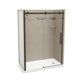 Shower Stalls Enclosures At Lowes Maax Utile Origin Greige Fibergl Plastic Composite Wall And Acrylic Floor 5 Piece Alcove