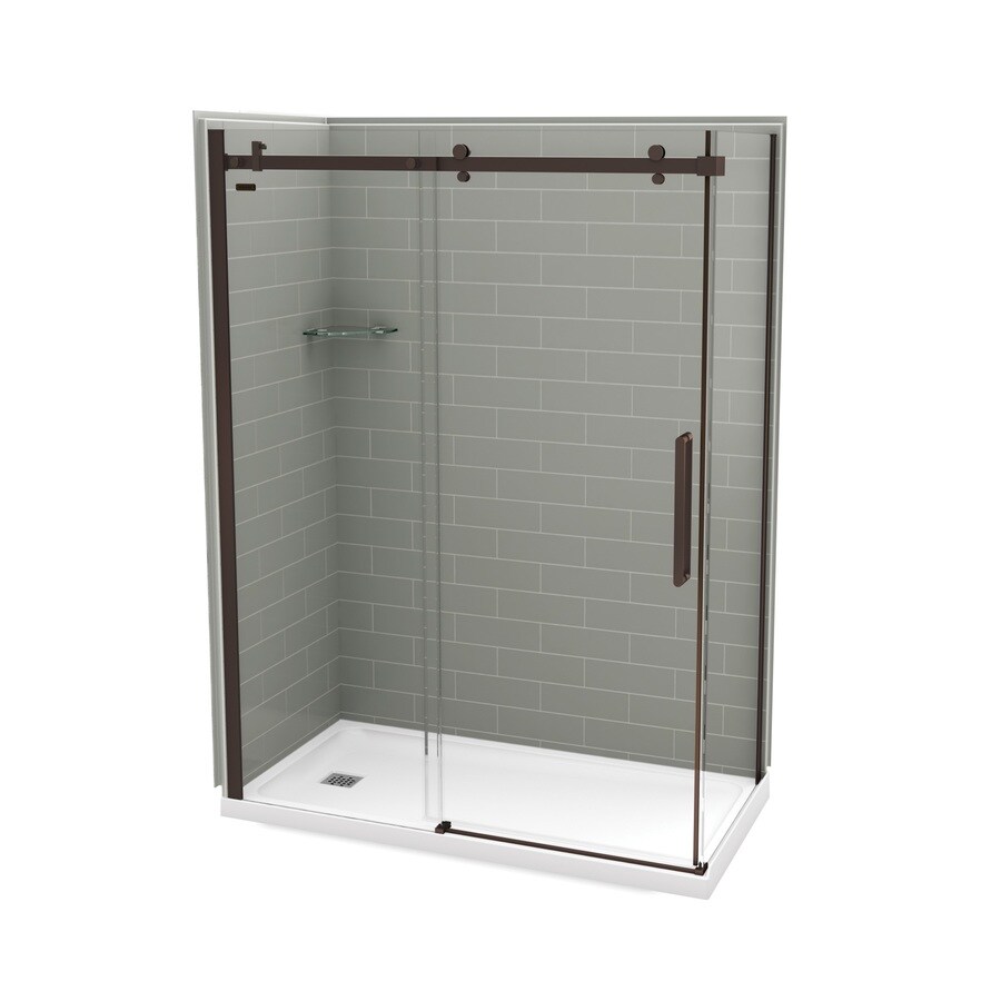 Maax Utile Metro Ash Grey Fiberglass Plastic Composite Wall Floor
