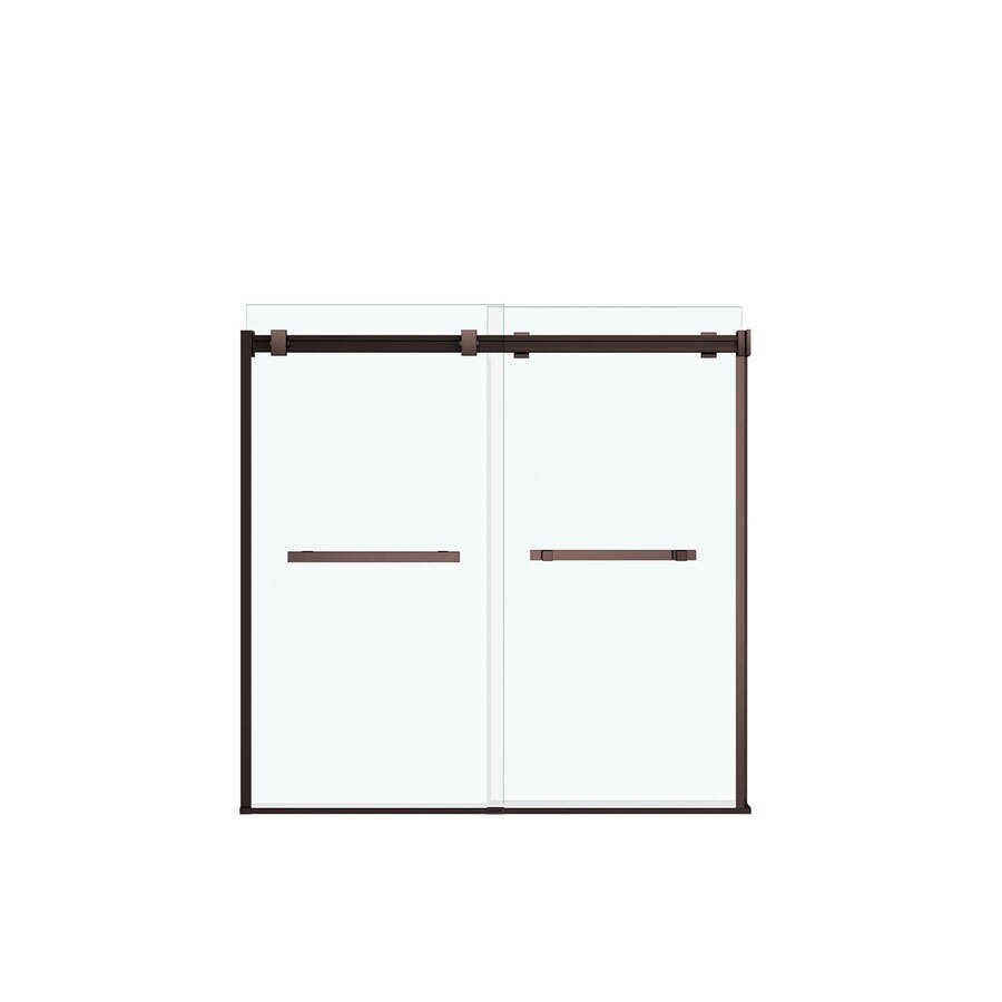 Maax Duel 56 In To 59 In W Frameless Bypass Sliding Dark Bronze